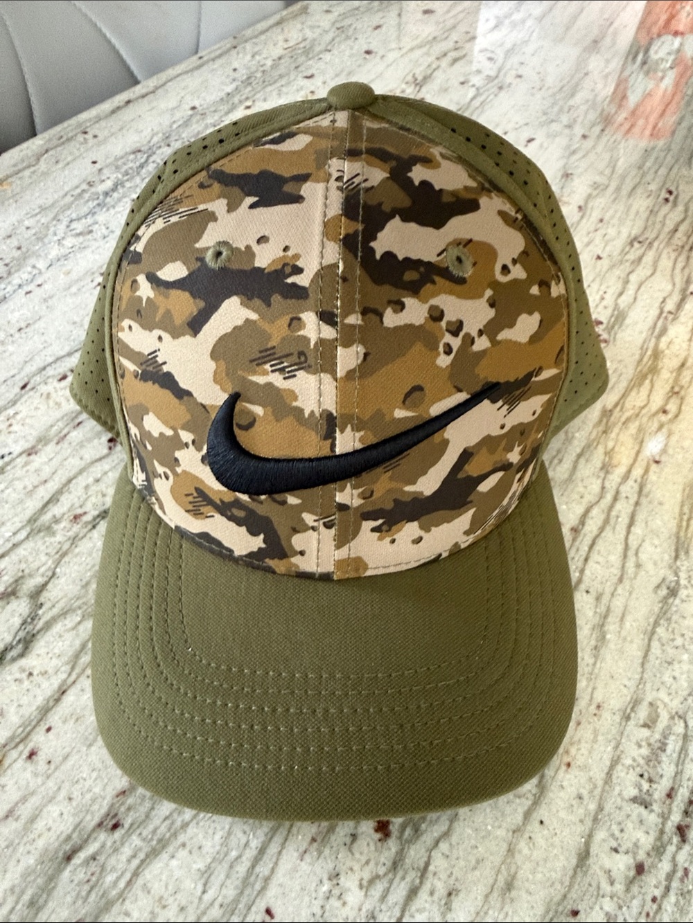 Nike Olive & Camo Swoosh Golf Cap